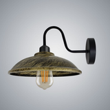 Vintage Swan Neck Wall Light, Hemisphere Shade, E27 Socket – Dimmable Indoor Wall Sconce, Brushed Brass