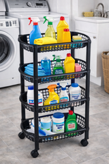Avilo 4 Tier Rolling Cart – Instant Storage for Kitchen, Bathroom, Utility Room or Garage