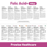 Prowise Folic Acid 400mcg Vitamin B9 Tablets – 400 Vegan Tablets, Over a Year's Supply, Made to GMP Guidelines
