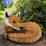 Avilo Curled Up Fox Garden Ornament – Realistic Fox at Rest, Outdoor Garden Décor