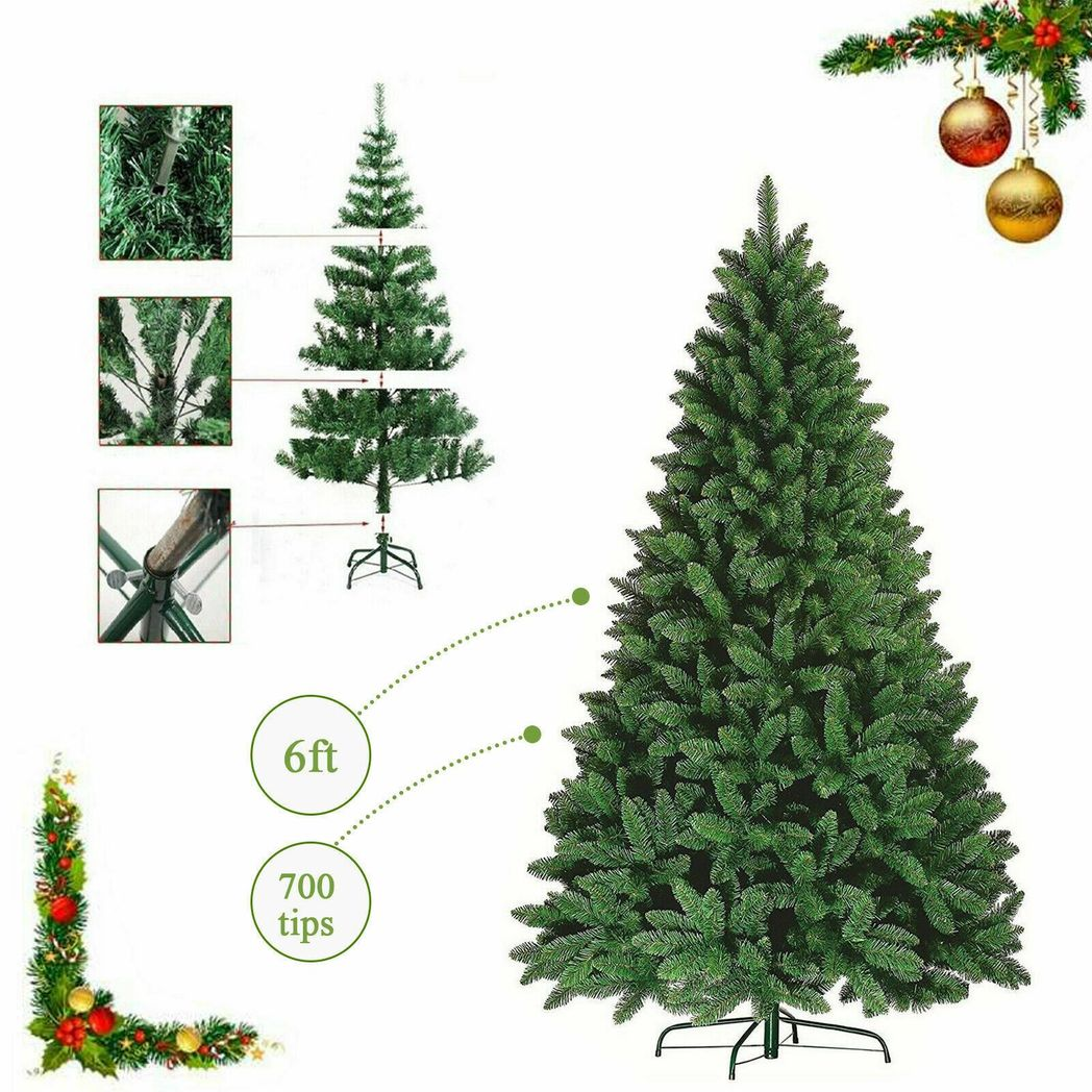 6ft Green Colorado Artificial Christmas Tree – 180cm, Pine-Effect Tips with Sturdy Stand