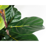 Leaf 120cm Premium Artificial Fiddle Fig Tree in Pot – Realistic Wired Stems, Low-Maintenance Indoor Greenery