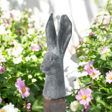 Stone-Effect Hare Head Sculpture – Art Deco-Inspired Weatherproof Resin Rabbit Ornament, 29cm