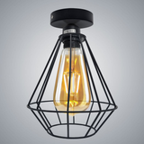 Vintage Industrial Round Wire Cage Ceiling Light with Metal Ceiling Rose & E27 Holder – Max 60W