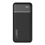 FX 10,000mAh Power Bank with 3A Type-C Output – Portable Charger with 2 USB Ports, LED Indicator, Black
