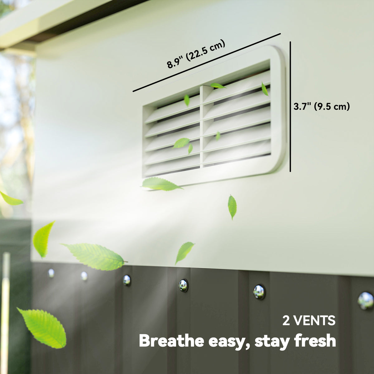 Outsunny 11.3 x 9.2ft Galvanised Steel Garden Shed with Double Doors & Vents – Heavy-Duty Storage, Grey