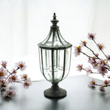 77cm Metal & Glass Candle Lantern – Antique Style Garden Lantern for Patio & Pathways