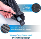 60m 4-Arm Rotary Airer Washing Line with Cover and Metal Ground Spike – Heavy Duty Steel