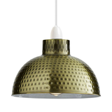 Green Brass Retro Dome Pendant Shades, 26cm – 2 Pack