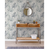 Arthouse Chalky Tropical Vinyl Wallpaper with Delicate Foliage – Paste the Wall Feature Wall, Soft Navy