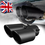 Dual Outlet Stainless Steel Exhaust Tip – Double Wall Straight Cut Tail Muffler Tip for 1.5–2.4 Inch Pipes