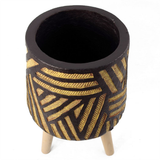 Bali Large Planter, 45cm x 28cm – Garden Plant Pot for Patio & Home, Brown & Yellow