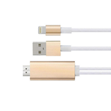 Aquarius Full HD HDMI Connector Cable for 8-Pin Phone & Pad – 1080p HDTV Adapter, Gold