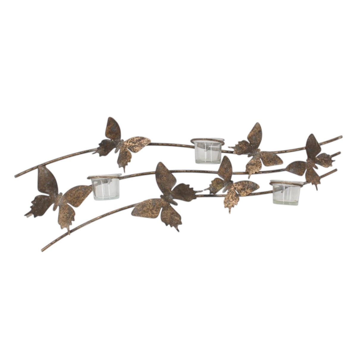 Gold Butterfly Wall-Mounted Candle Holder – Metal Wall Decor, 9cm