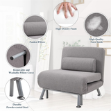 Grey Armless Chair Bed side view
