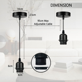 Industrial Chrome Pendant Light 5 Pack with E27 Holder & 95cm PVC Cable – Retro Lampshade-Ready Kit
