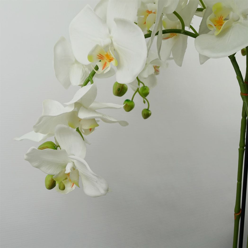 Giant White Artificial Orchid Plant, 150cm with 189 Real Touch Flowers – Wired Stems, Potted