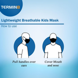 Termin8 Lightweight Breathable Reusable Face Mask for Kids – Double Layer, Polyester and Spandex, Black