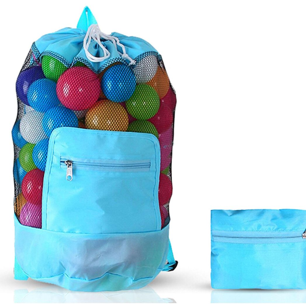 Doodle Foldable Toy Storage Bag and Play Mat with Drawstring – Kids Toy Organiser, Blue