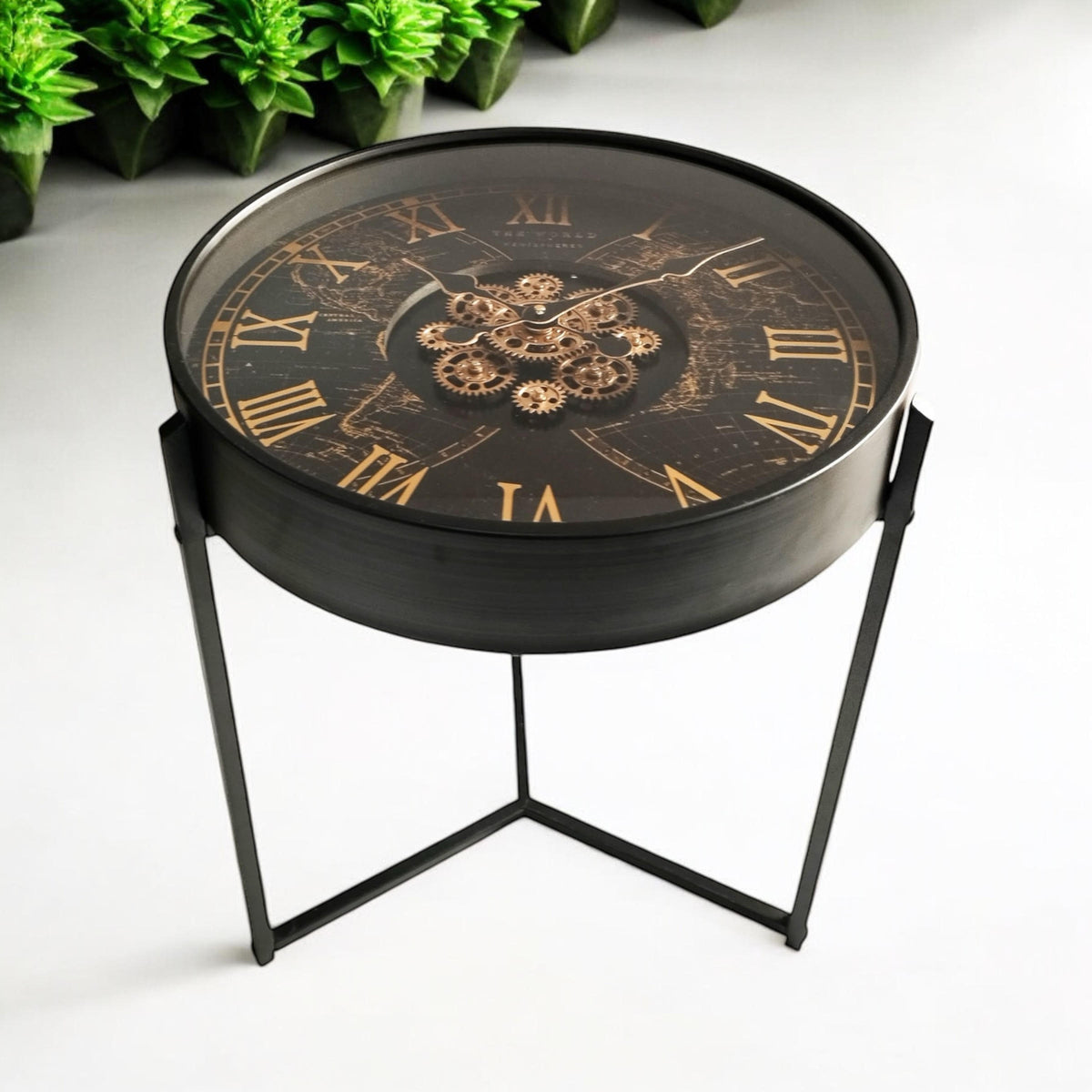 MSL 55cm Hand-Finished Gear Clock – Decorative Table & Wall Clock, 1 x AA Battery