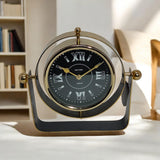 Black Mantel Clock with Silent Sweep Movement – Elegant Tabletop Timepiece, Quiet Operation