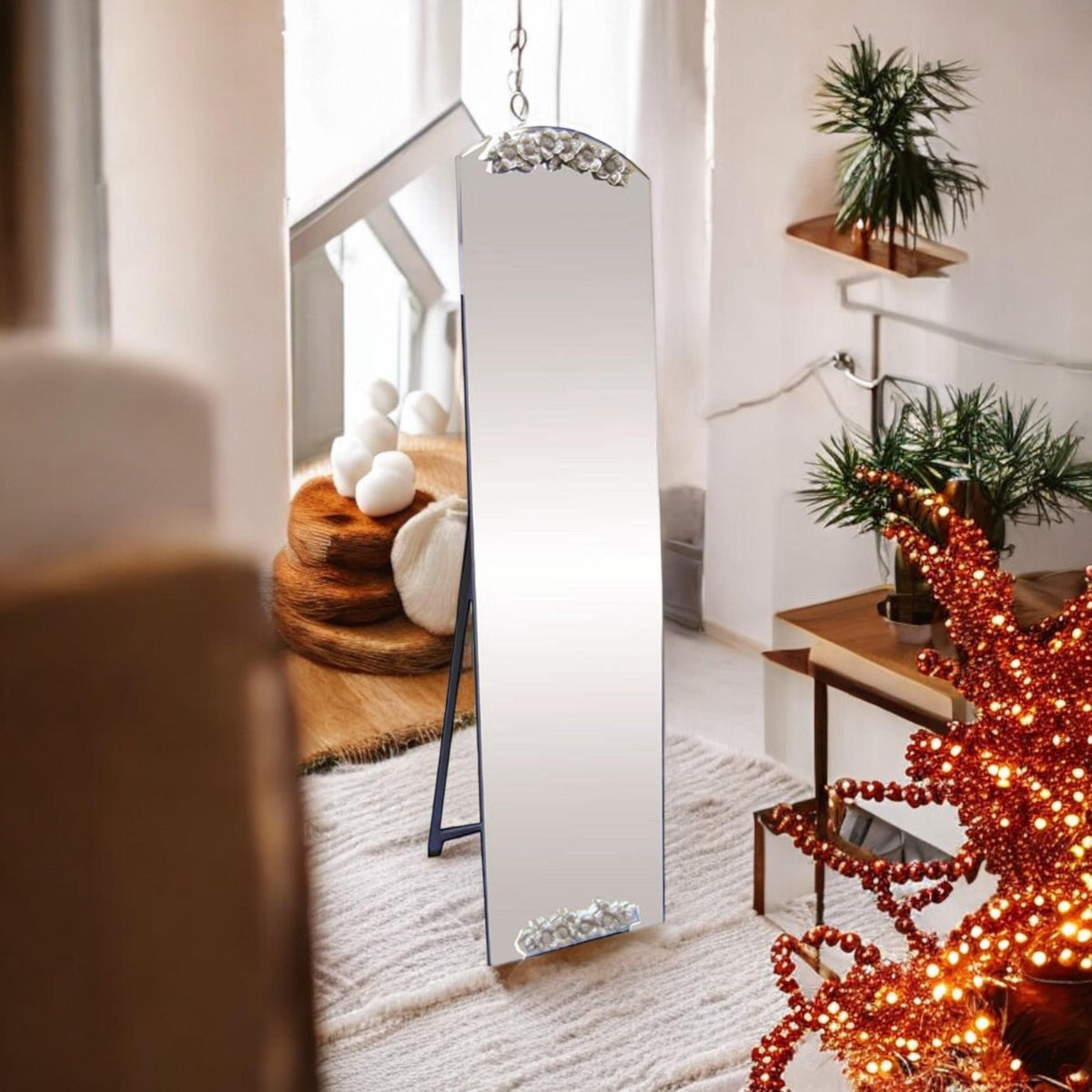 Handcrafted 40 x 160cm Full Length Mirror – Modern Hand-Finished Wall Mirror with Hanging Hook
