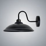 Vintage Hemisphere Wall Light with Swan Neck and E27 Socket – Dimmable Indoor Sconce, Black