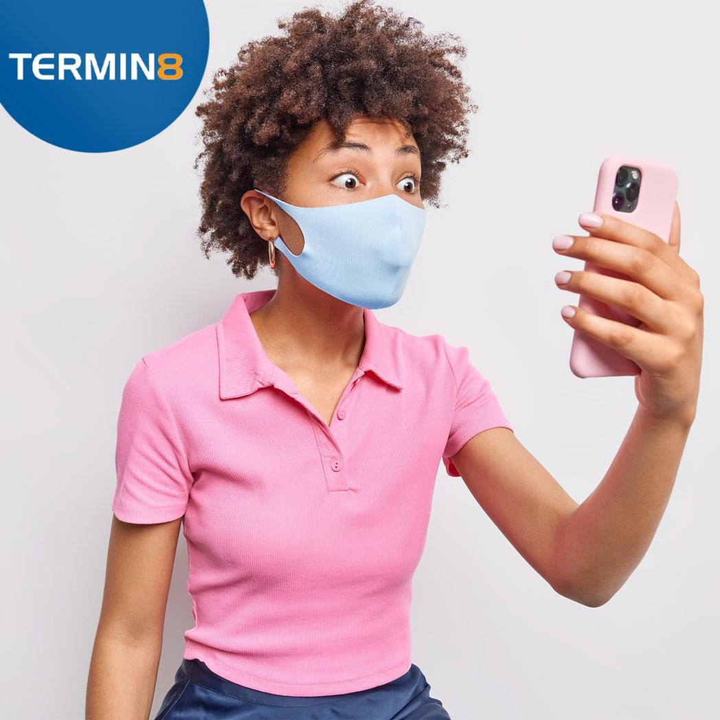Termin8 Water Repellent Reusable Face Mask with Double Layer & Stretchy Earloops – Adult/Teen, Blue