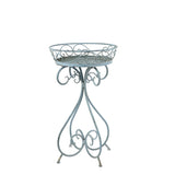 AcaciaHome 70cm Round Metal Plant Pot Holder Table Frame with Patina Finish – Indoor & Outdoor Garden Decor