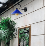 Vintage Swan Neck Wall Light with Cone Shade and E27 Socket – Dimmable Indoor Wall Sconce, Navy Blue