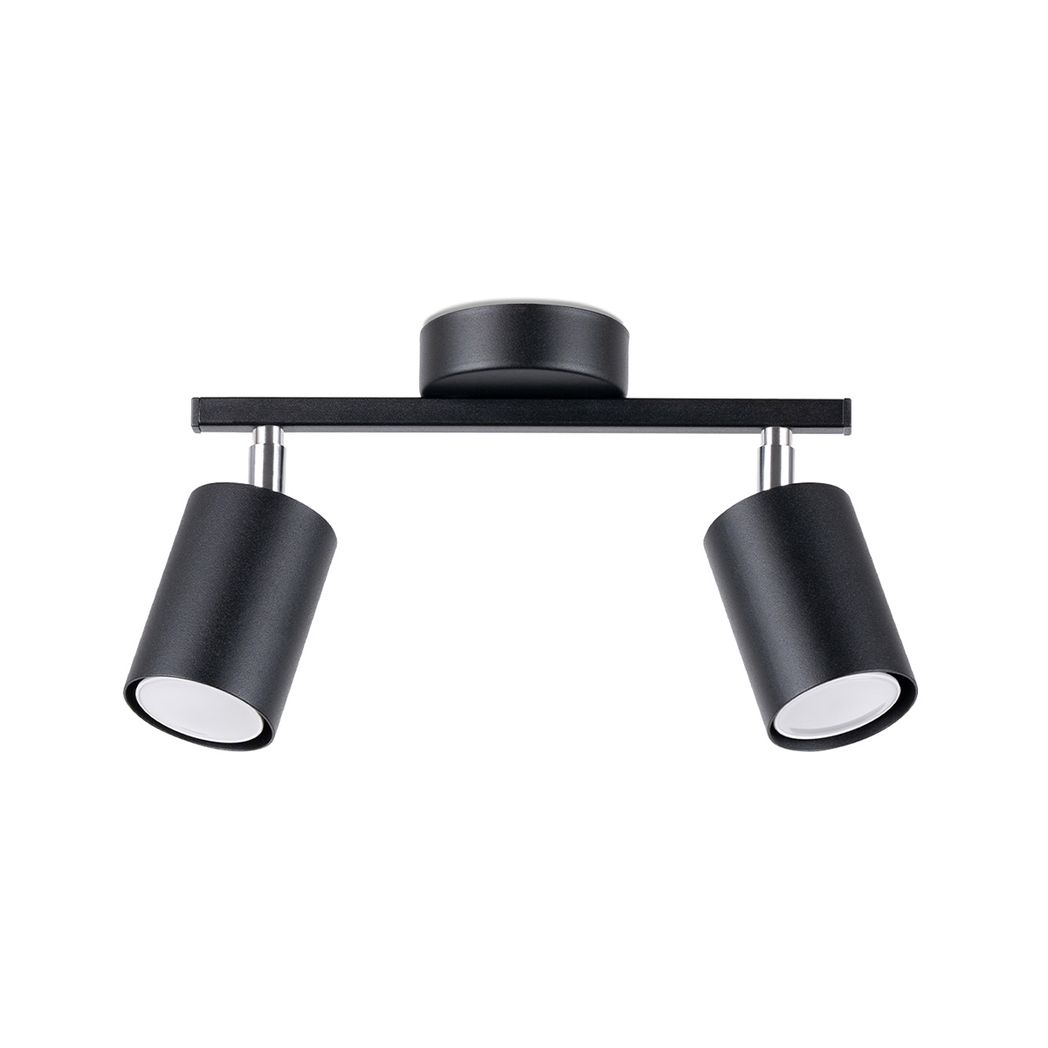 Sollux Lighting Lemmi Steel Ceiling Lamp with Two GU10 Fittings – Minimalist Design, Black