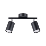 Sollux Lighting Lemmi Steel Ceiling Lamp with Two GU10 Fittings – Minimalist Design, Black
