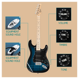 Glarry GST Electric Guitar Kit with 20W Amplifier, Bag & Strap – Beginner 6-String Guitar, Black Pickguard, Blue