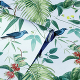 Arthouse Exotic Garden Wallpaper with Birds, Flowers and Foliage – Vintage Botanical Print, Blue