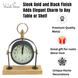 Silent Sweep Black Mantel Clock with Easy-to-Read Face – Quiet Tabletop Timepiece for Bedroom & Office