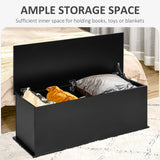 HOMCOM Ottoman Storage Chest Keepsake Box with Lift-Up Lid – Seat & Footrest, Black