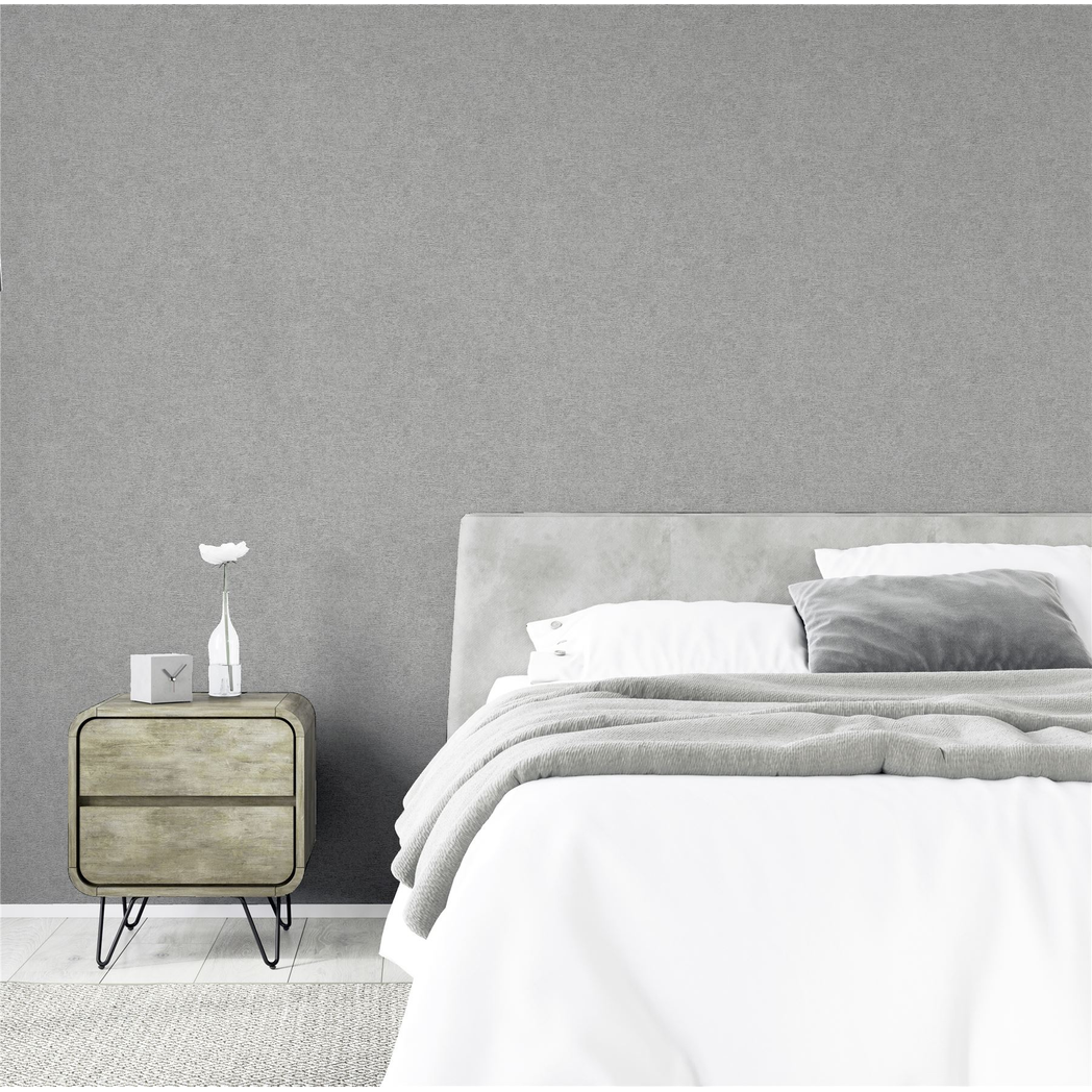 Arthouse Barcelona Plain Subtly Textured Wallpaper – On-Trend Matt Grey for Living Rooms, Halls & Bedrooms