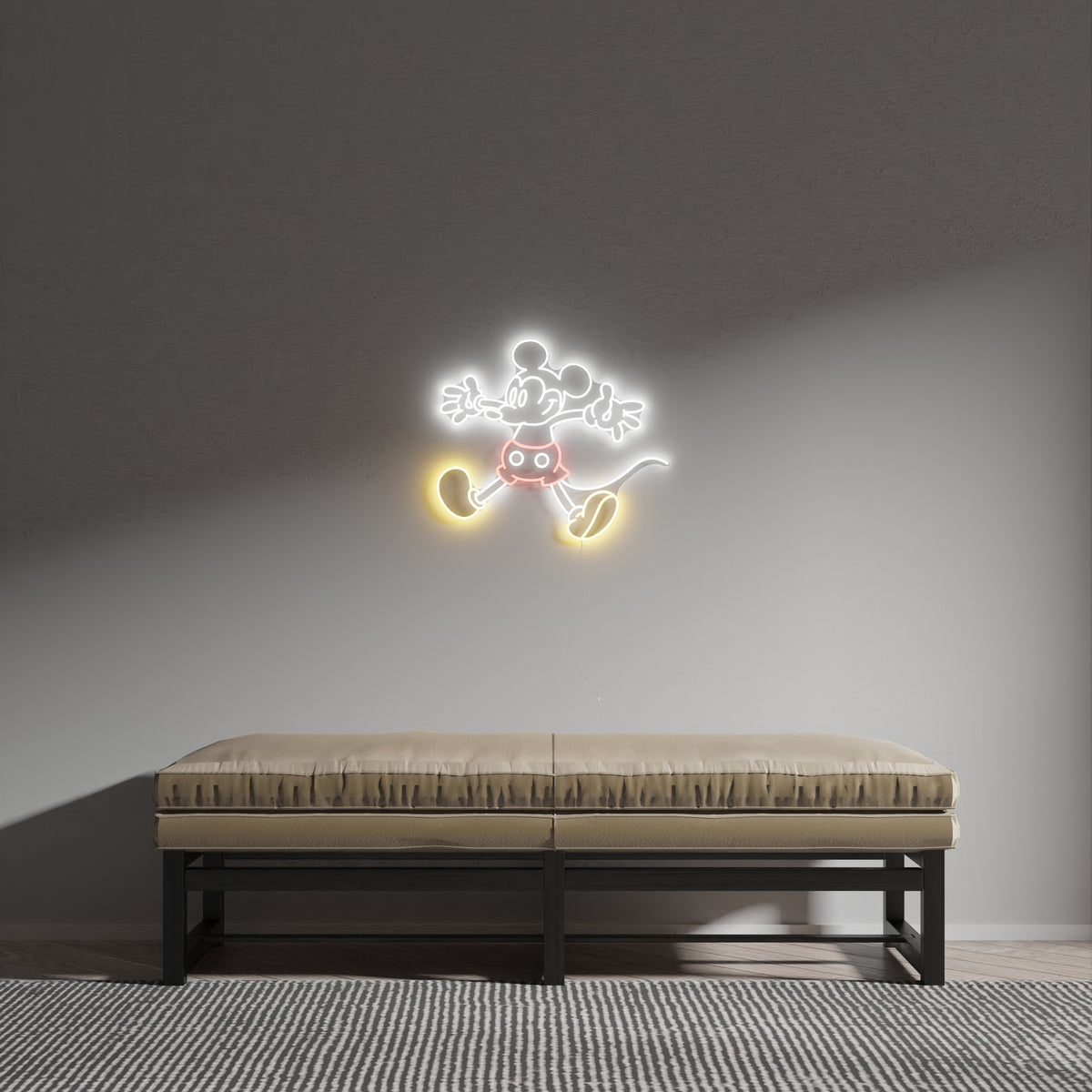 Yellowpop Disney Giant Mickey Silhouette LED Neon Sign – Official Licensed Feature Wall Décor