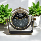 Black Mantel Clock with Silent Sweep Movement – Elegant Tabletop Timepiece, Quiet Operation