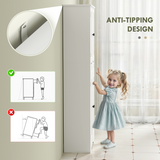 HOMCOM Tall Bathroom Cabinet with Drawer, 2 Doors and Adjustable Shelf – Slim Space-Saving Storage, White