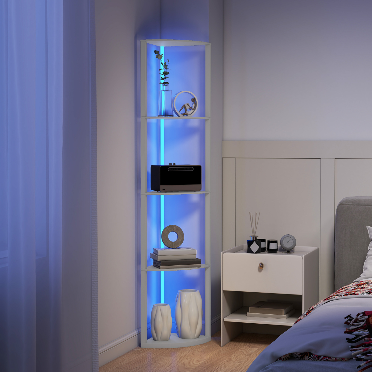 5-Tier Shelf RGB Floor Lamp with Remote