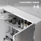 Wall-Mounted Bathroom Mirror Cabinet with Soft-Close Doors & Adjustable Shelf – 60 x 60cm, White