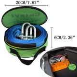 Heavy Duty 8 Tonne Tow Rope, 5m Recovery Strap with Two Shackles & Reflective Tape – Road Recovery, Blue
