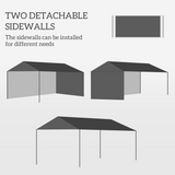 Outsunny 3 x 4m Garden Gazebo Party Tent with 2 Removable Walls – Steel Frame Marquee Canopy, White