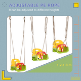 Outsunny 3-in-1 Adjustable Baby Swing with T-Bar & Safety Belt – Indoor & Outdoor Toddler Seat, 9–36 Months