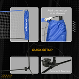 SPORTNOW 4m Badminton Net, Adjustable 107–155cm Height – Sports Net for Tennis, Pickleball & Volleyball, Blue