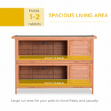Pawhut Two-Tier Rabbit Hutch with Removable Trays and Divider – Outdoor Guinea Pig Cage, Orange