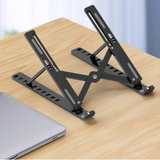 Portable Adjustable Laptop Stand with 7 Height Settings – Foldable Aluminium Alloy Notebook Holder, Black