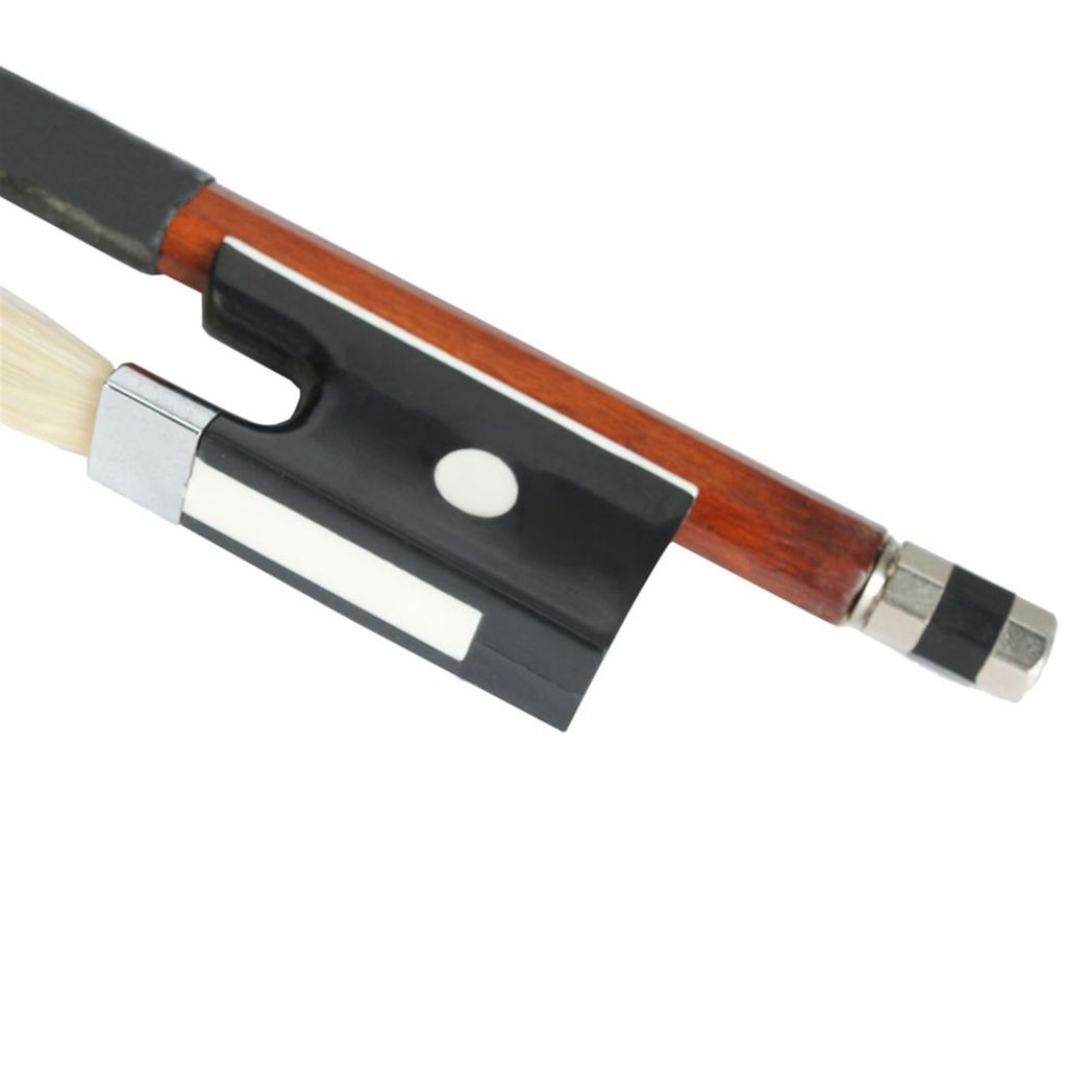 4/4 Arbor Violin Bow with Mongolian White Horsehair & Black Handle – Handmade Full Size Bow, 74cm