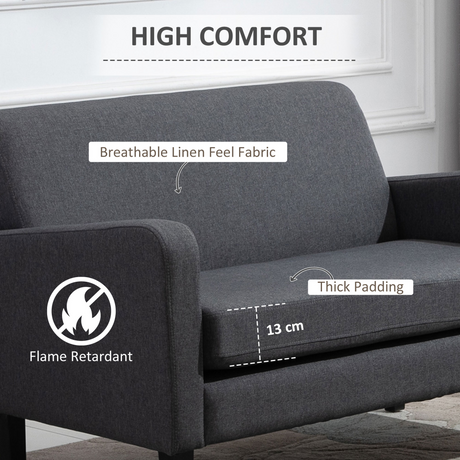HOMCOM Curved Loveseat in living room setting